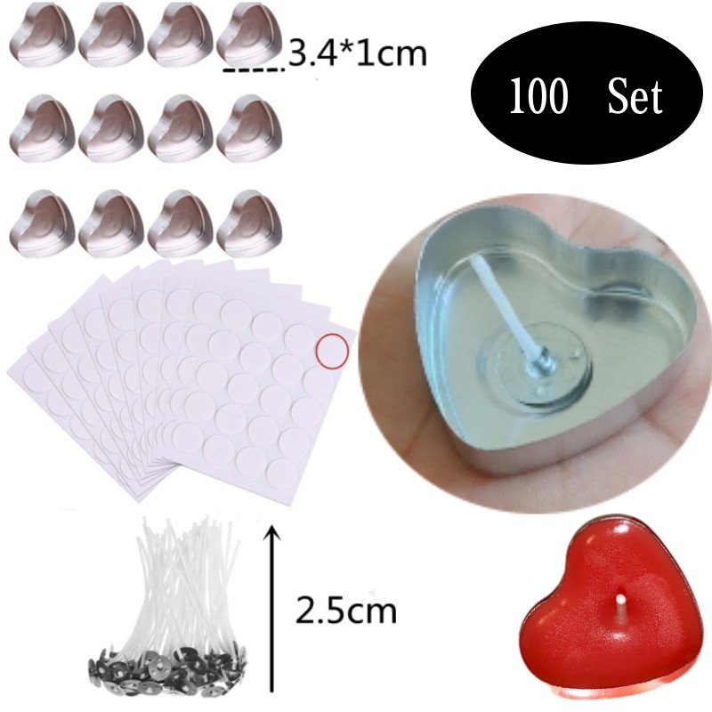 100 Sets Heart shaped Empty Al - Candle Making Business ulasan dan harga
