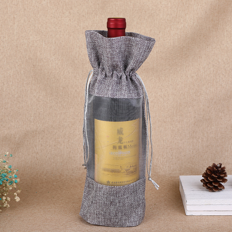 1pcs Imitation Jute Wine Bottl - Jute Bag Packaging ulasan dan harga
