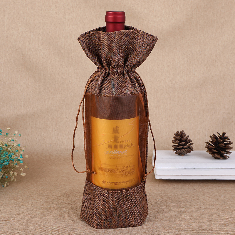 1pcs Imitation Jute Wine Bottl - Jute Bag Packaging ulasan dan harga