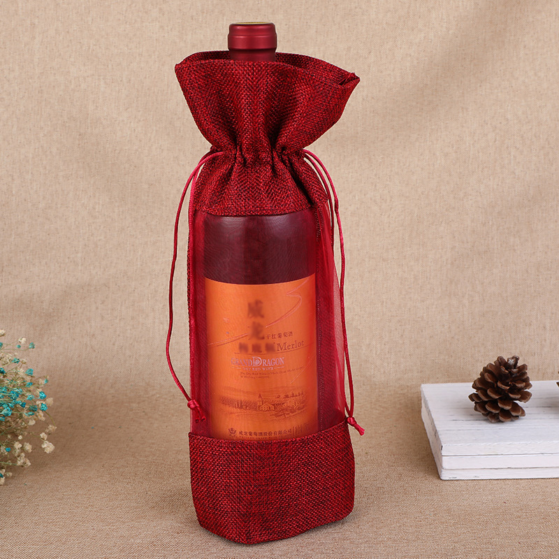 1pcs Imitation Jute Wine Bottl - Jute Bag Packaging ulasan dan harga