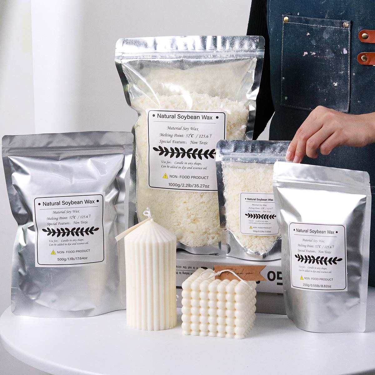 500g/1kg Natural Soy Wax Flake - Soy Wax Pillar Blend ulasan dan harga
