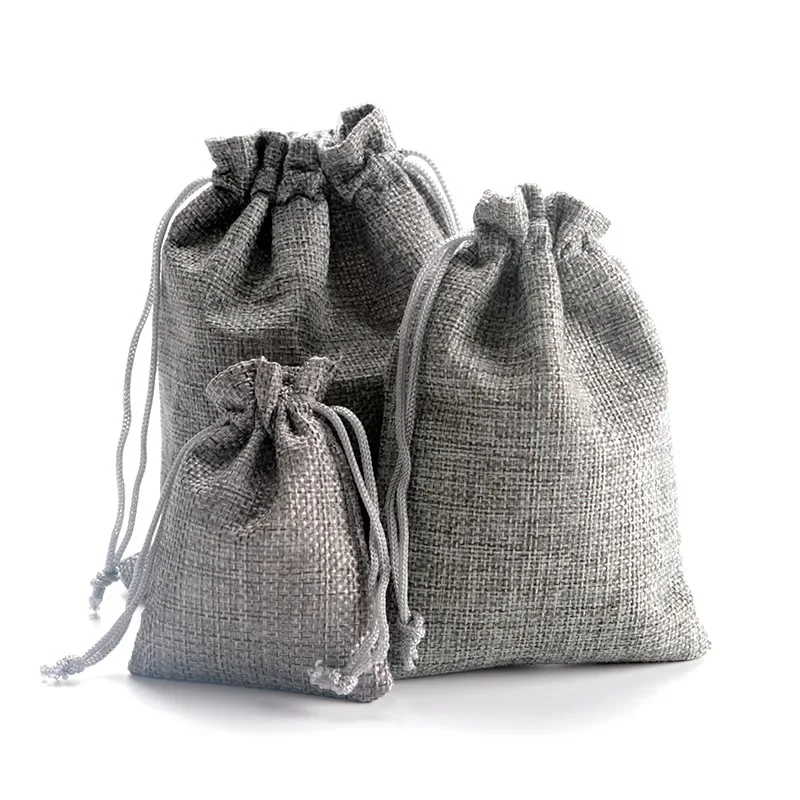 50pcs 13X18CM/10X14CM/9X12CM/7 - Jute Bag Packaging ulasan dan harga