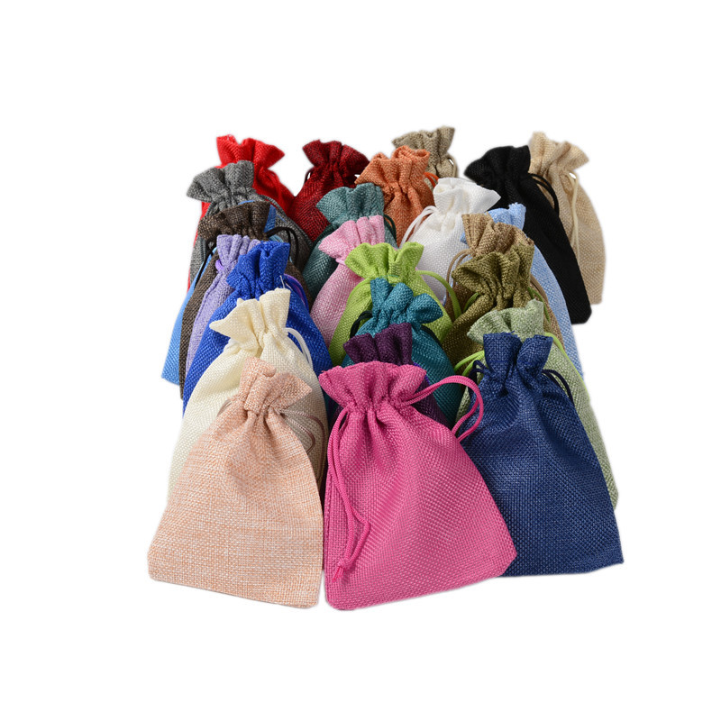 Hot 50PCS Linen Jute Drawstrin - Jute Bag Packaging ulasan dan harga