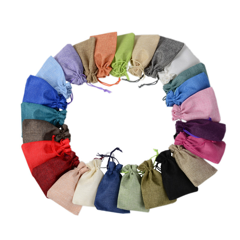 Hot 50PCS Linen Jute Drawstrin - Jute Bag Packaging ulasan dan harga