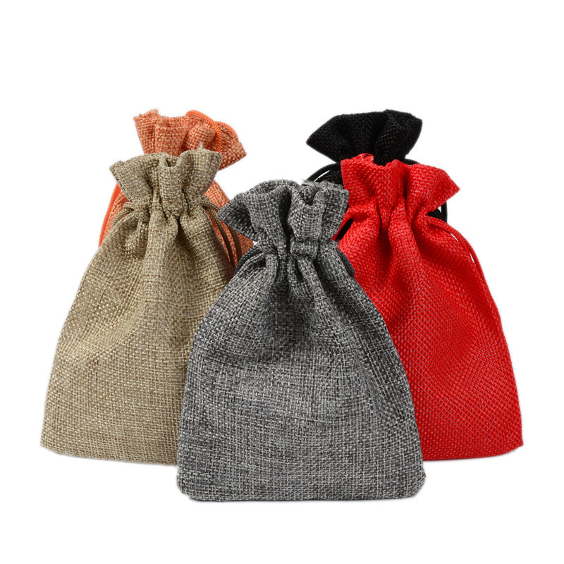 Hot 50PCS Linen Jute Drawstrin - Jute Bag Packaging ulasan dan harga