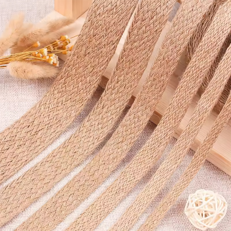 10M/Roll Flat Braided Jute Cor - Jute Bag Packaging ulasan dan harga
