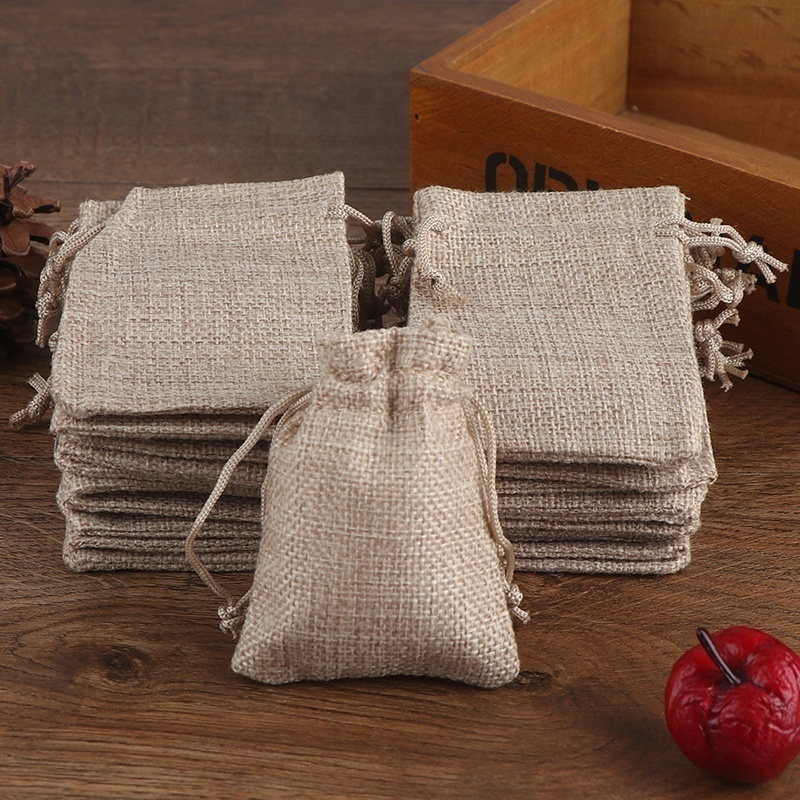 50PCS 13X18/10X15/9X12/7X9CM D - Jute Bag Packaging ulasan dan harga