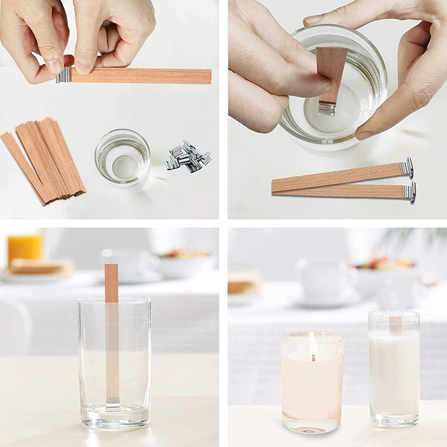 Natural Wooden Candle Wicks wi - Soy Wax Pillar Blend ulasan dan harga