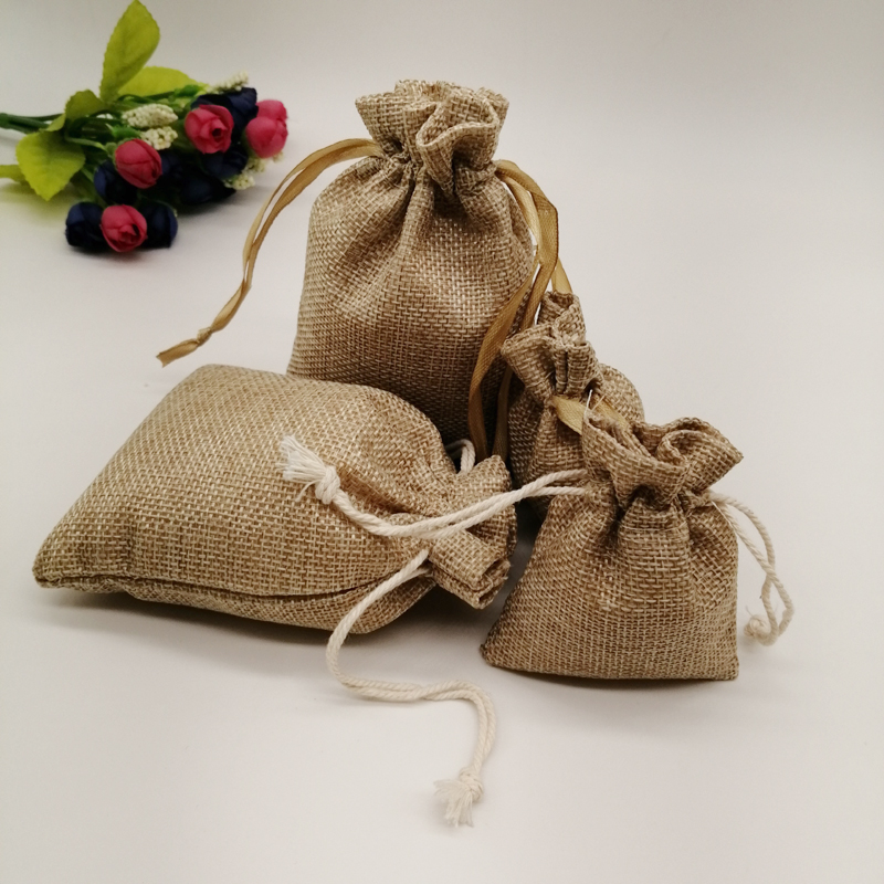 5pcs Fabric Jute Bags Gift Pac - Jute Bag Packaging ulasan dan harga
