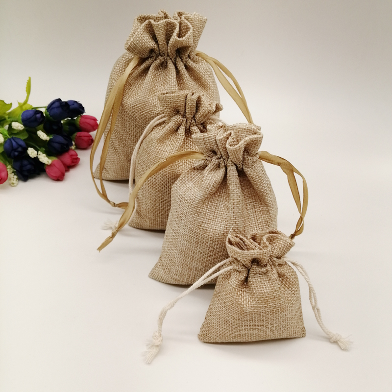 5pcs Fabric Jute Bags Gift Pac - Jute Bag Packaging ulasan dan harga