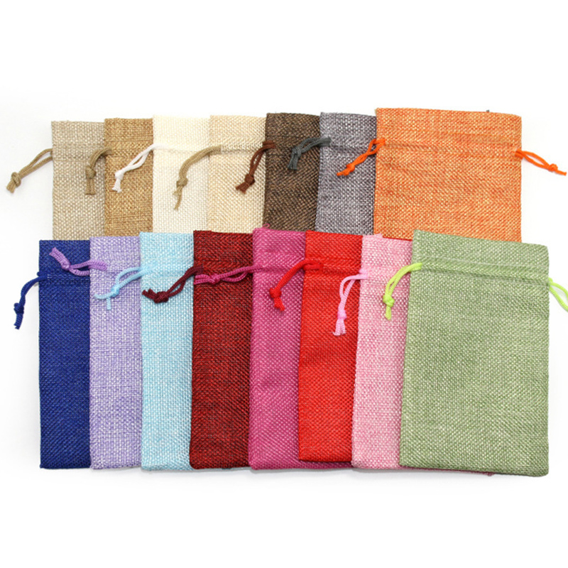 10/5Pcs Natural Jute Gift Bags - Jute Bag Packaging ulasan dan harga