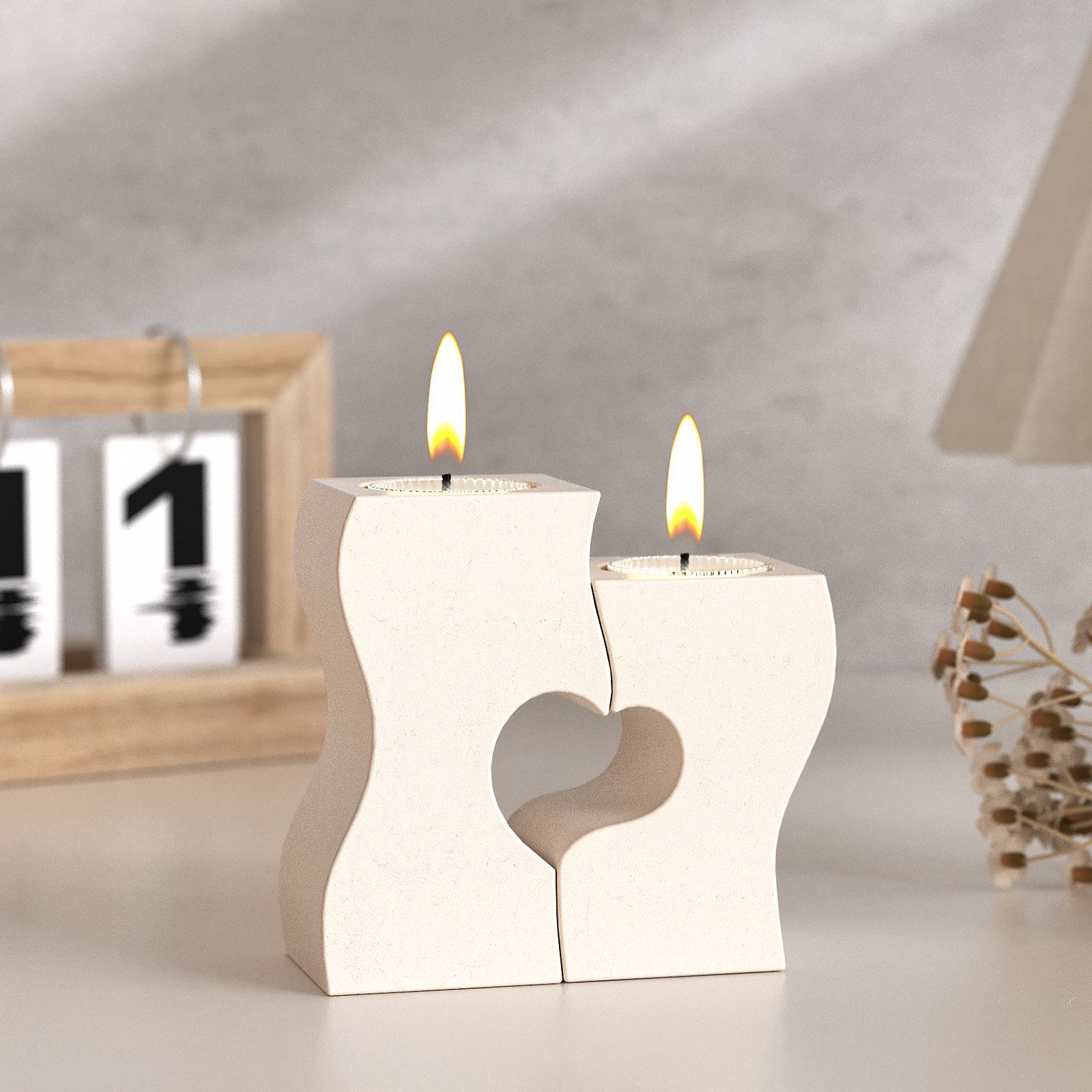 S Heart Candlestick Silicone M - Candle Making Business ulasan dan harga