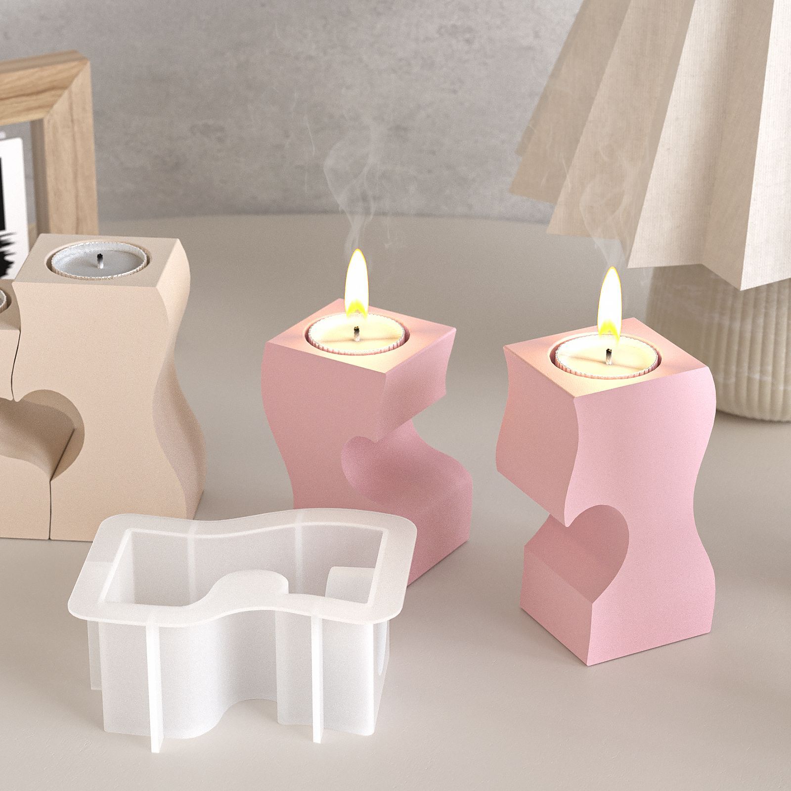 S Heart Candlestick Silicone M - Candle Making Business ulasan dan harga