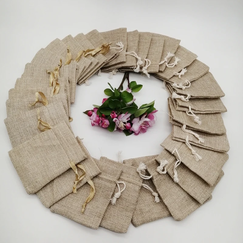 100pcs Silk Ribbon Cotton Jute - Jute Bag Packaging ulasan dan harga