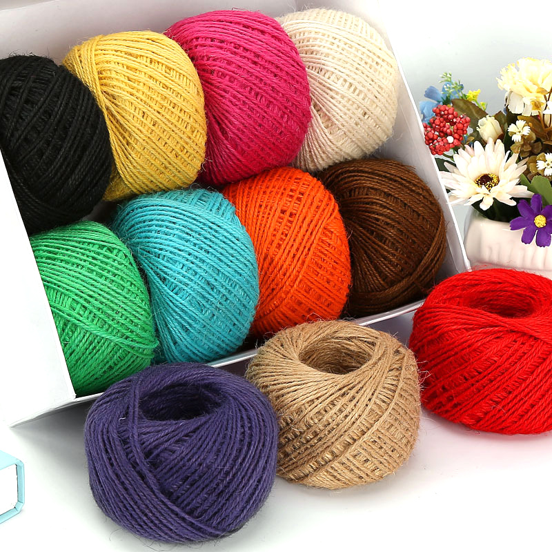 DIY Natural 2mm 50M/Roll Color - Jute Bag Packaging ulasan dan harga