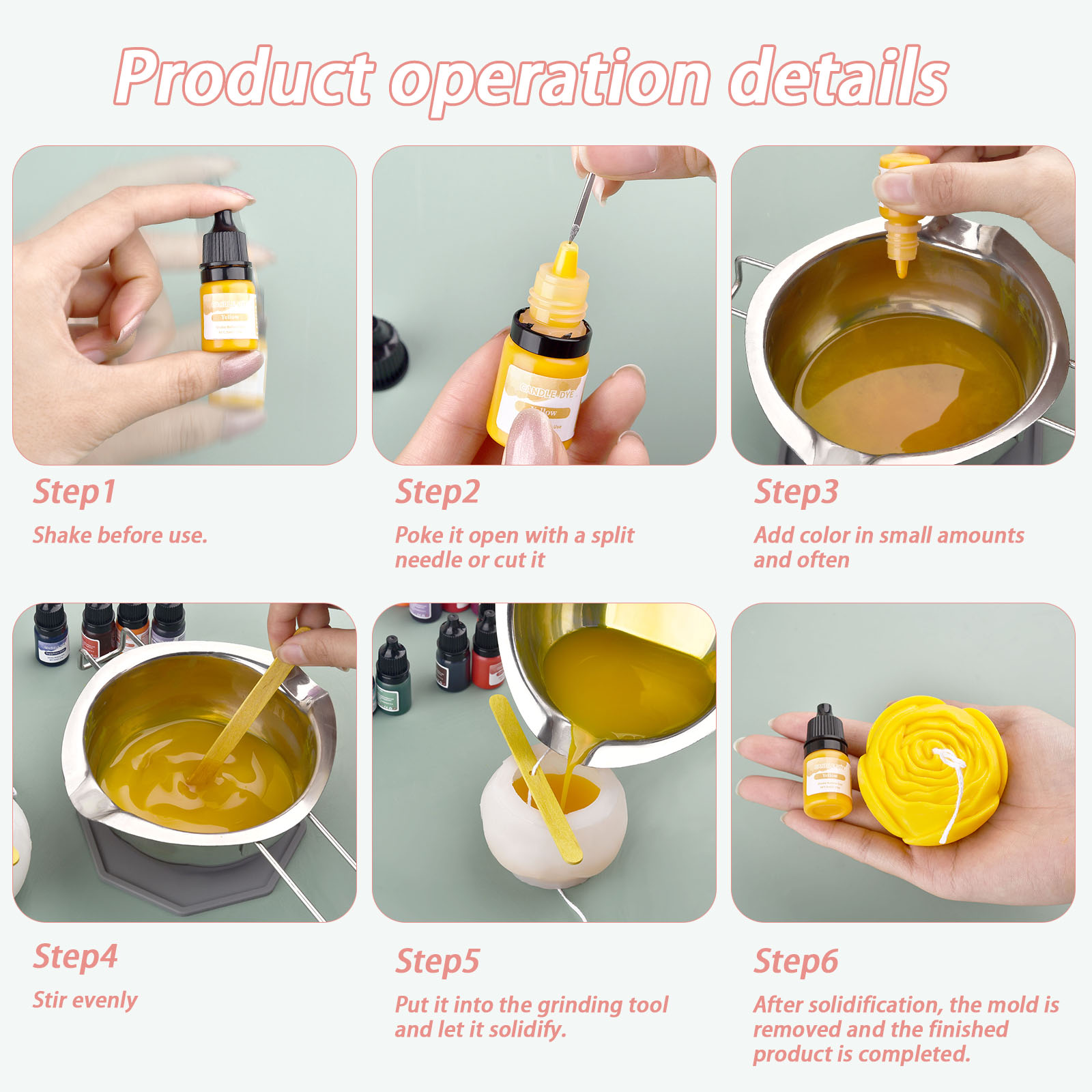 5ml/Bottle Candle Wax Pigment  - Soy Wax Pillar Blend ulasan dan harga
