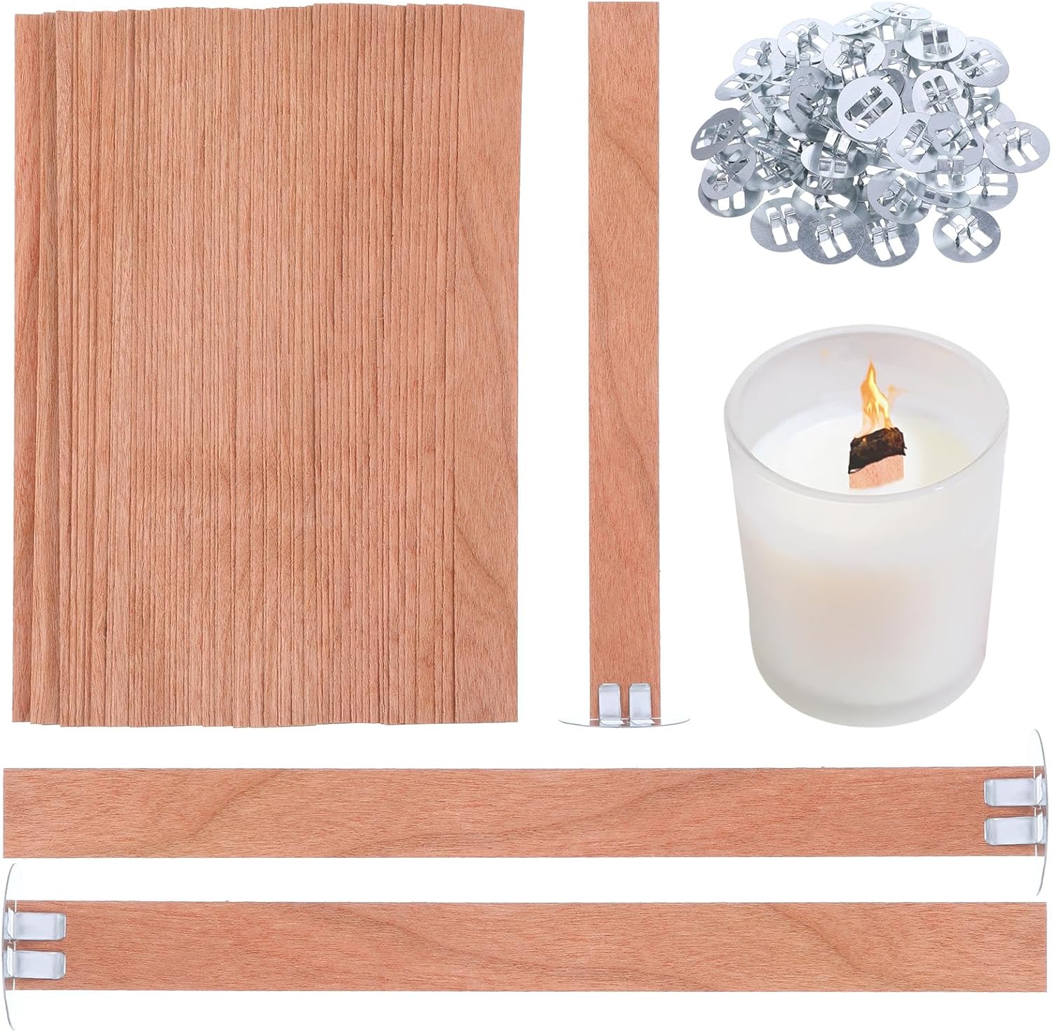 60Pcs Wood Wicks for Candles M - Soy Wax Pillar Blend ulasan dan harga