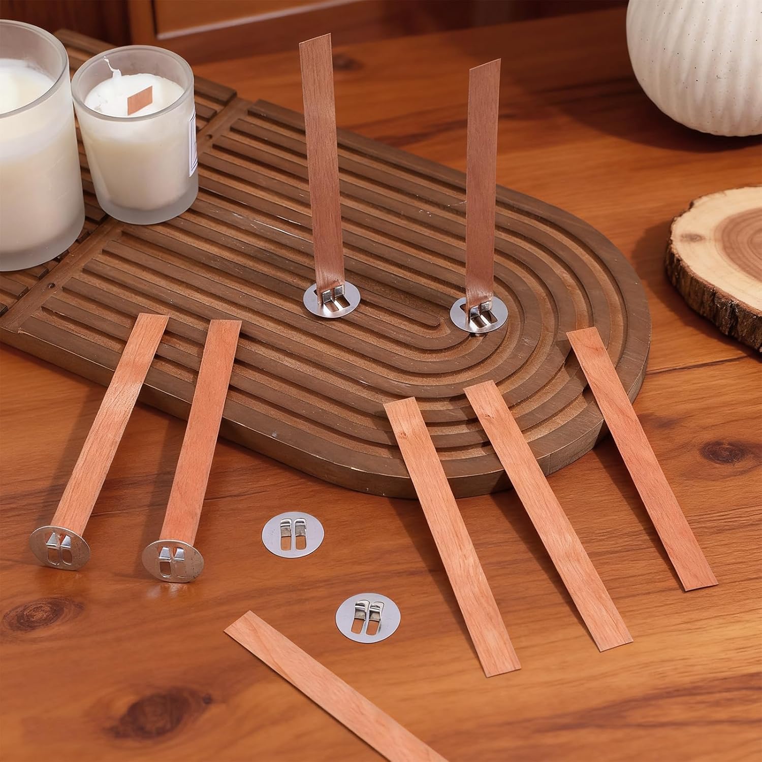 60Pcs Wood Wicks for Candles M - Soy Wax Pillar Blend ulasan dan harga