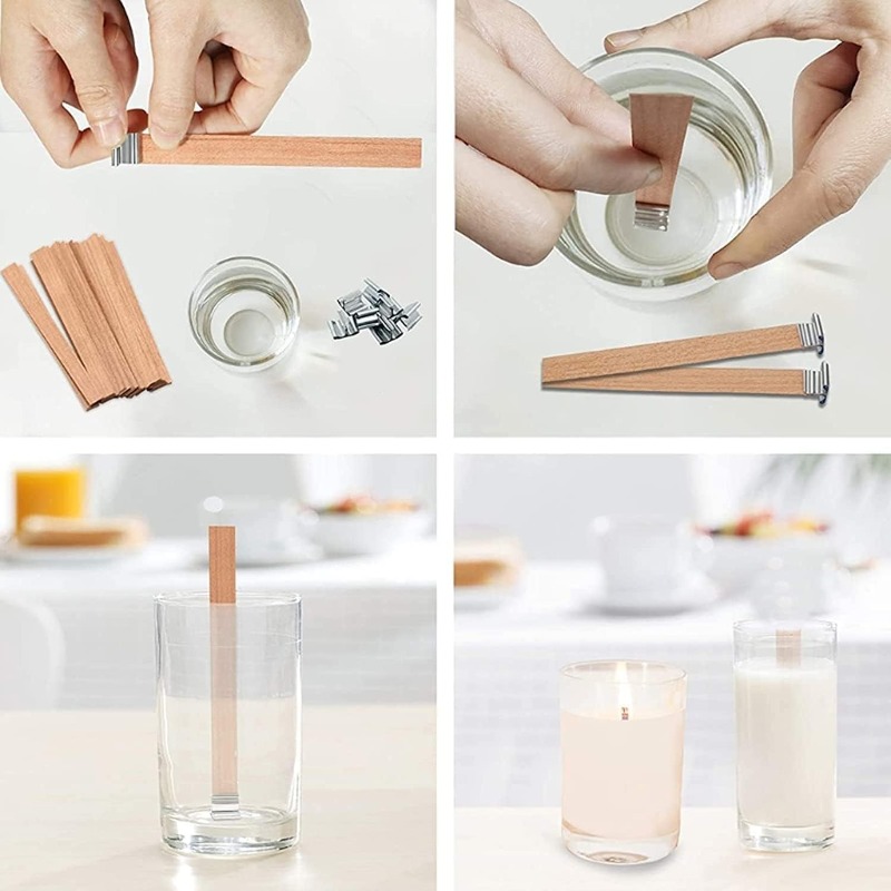 Natural Wooden Candle Wicks Wo - Soy Wax Pillar Blend ulasan dan harga