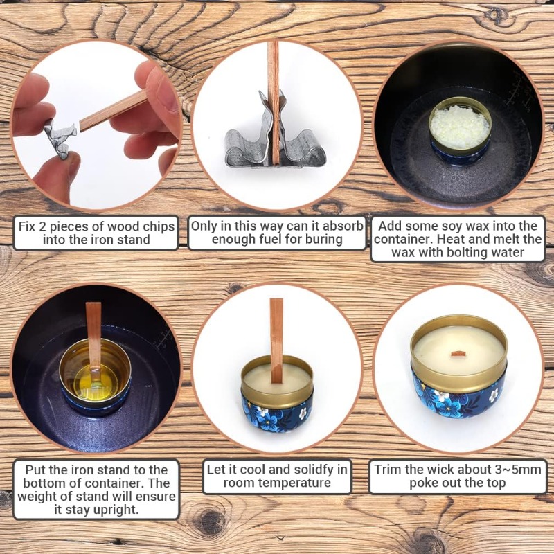 Natural Wooden Candle Wicks Wo - Soy Wax Pillar Blend ulasan dan harga