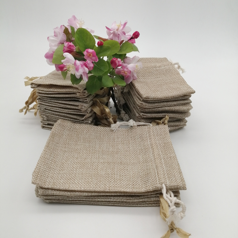 50pcs Jute Gift Bags Linen Sac - Jute Bag Packaging ulasan dan harga