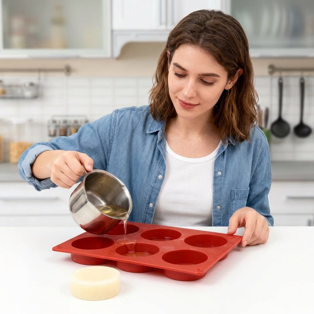 Round Silicone Soap Mold DIY H - Candle Making Business ulasan dan harga